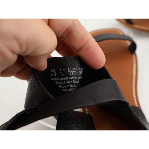 Franco Sarto Womens Tanara Leather Sandal Black Size 11M Ankle Wrap Gladiator - Picture 7 of 13